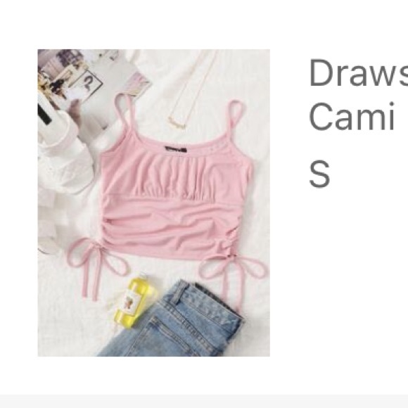 Pink Tank Top with Cinched Detail Size Small - Picture 3 of 3